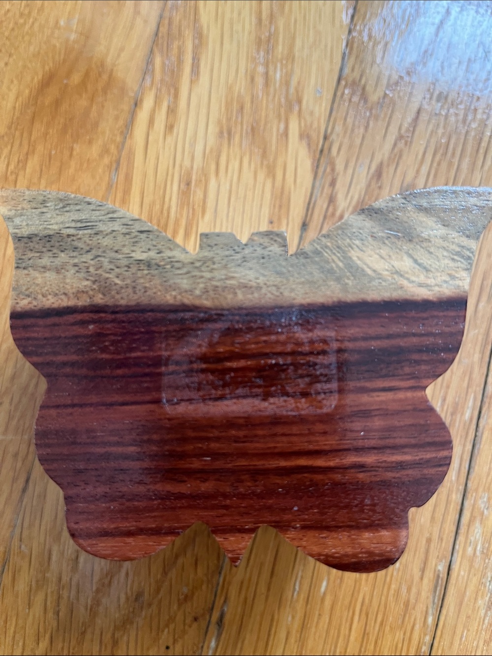 Butterfly Carved Wooden Puzzle Jewelry Box Small Treasure Keeper 4 Pieces - Picture 8 of 10